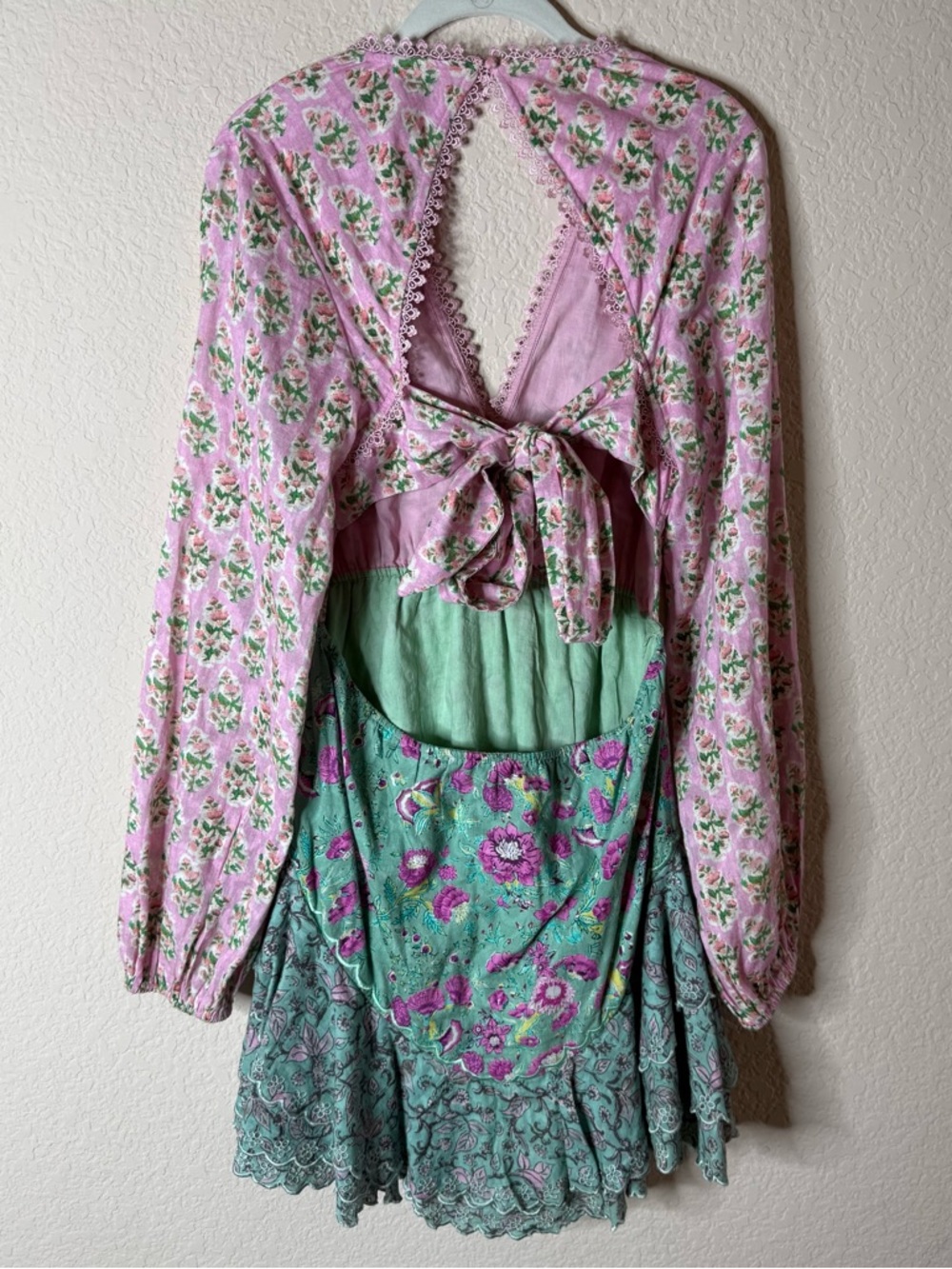 HEMANT AND NANDITA Hera Mini Dress Open Back Orchid Pink Size XL - Picture 5 of 6